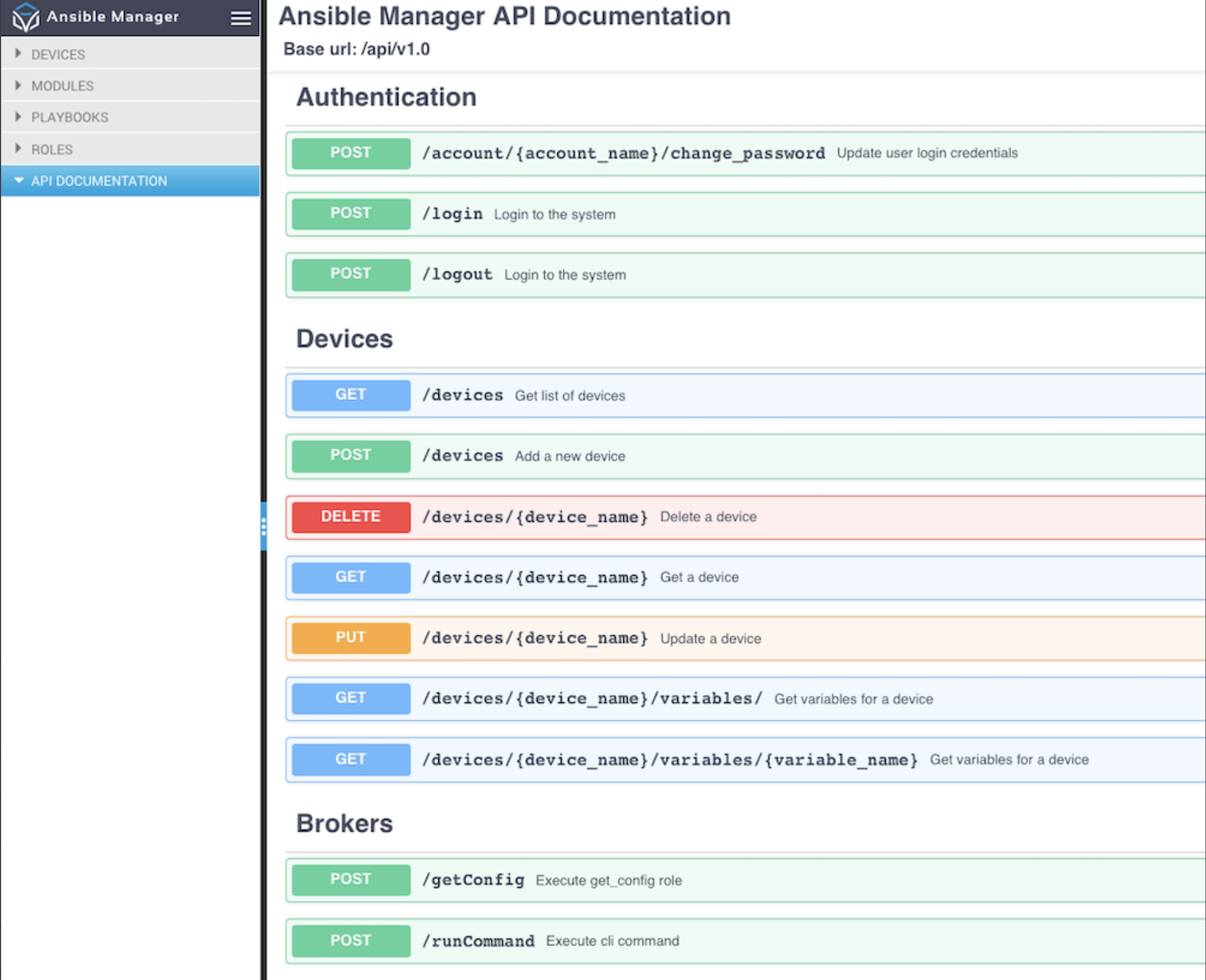 Ansible Manager - API