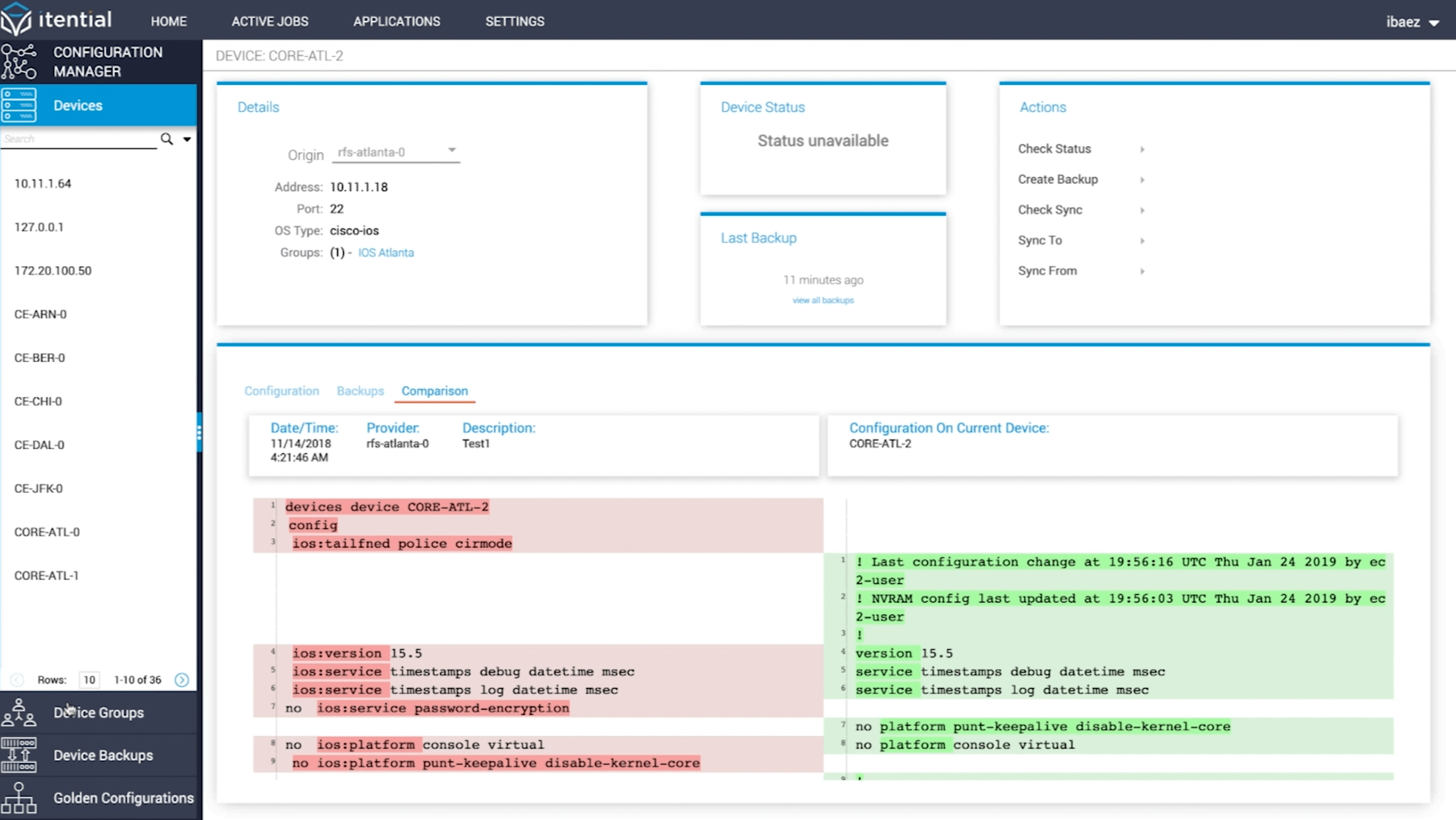 Compare Config Diff