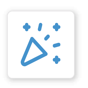 blue icon of the party emoji representing the enjoyable work environment for employees at itential 