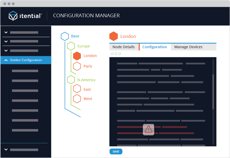 arch4Asset 5 screenshot of the automated configuration management capabilities of the itential automation platform featuring a golden configuration tree