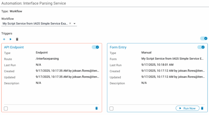 Automation Interface Parsing Service