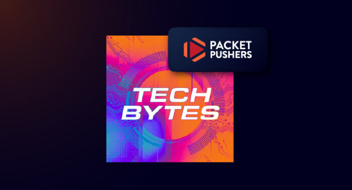 Packet Pushers Tech Bytes podcast cover highlighting networking and infrastructure automation topics.