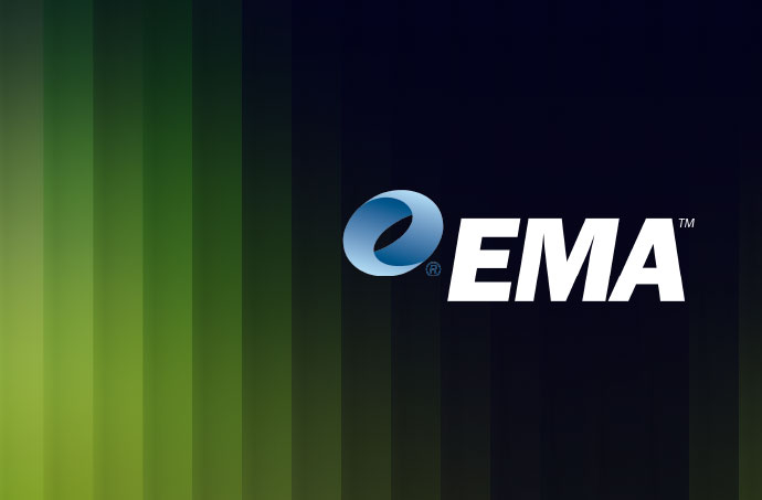 EMA logo on a striped green background, cover for the "Scripts to Platforms" analyst report