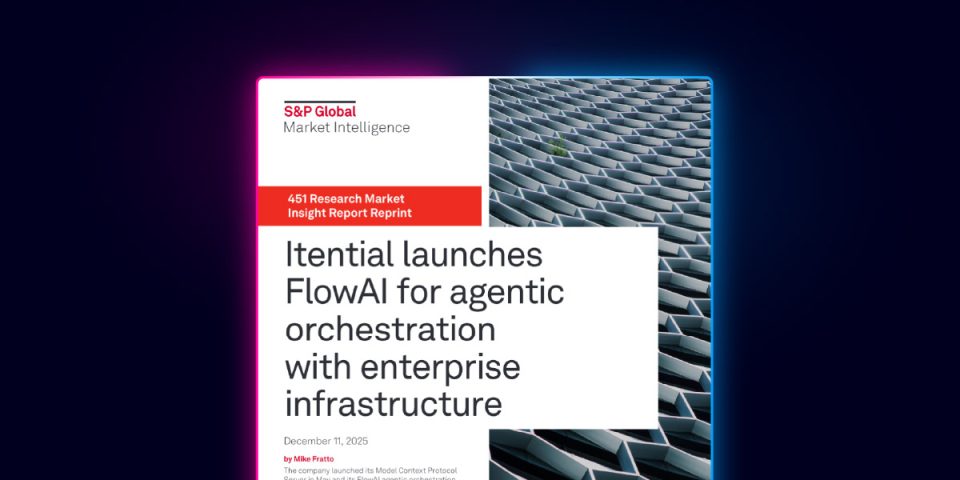 S&P Global 451 Research report cover on Itential launching FlowAI for agentic orchestration