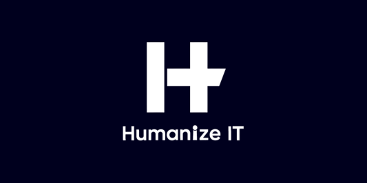 Humanize IT podcast logo on a dark blue background