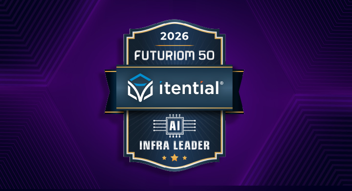 2026 Futuriom 50 AI Infra Leader badge featuring the Itential logo