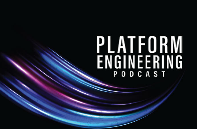 Platform Engineering Podcast title card with a flowing ribbon graphic