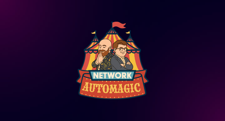 Network Automagic podcast logo with circus tent illustration