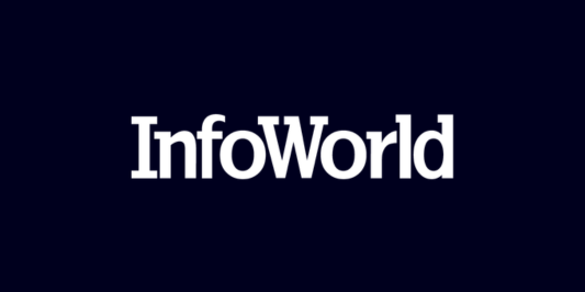 InfoWorld logo on a dark blue background