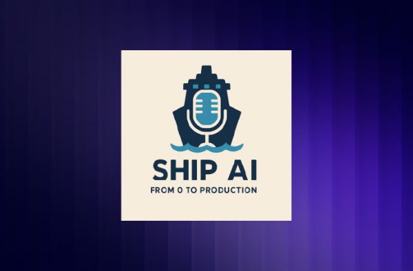 Ship AI podcast logo, From 0 to Production, with a ship and microphone icon