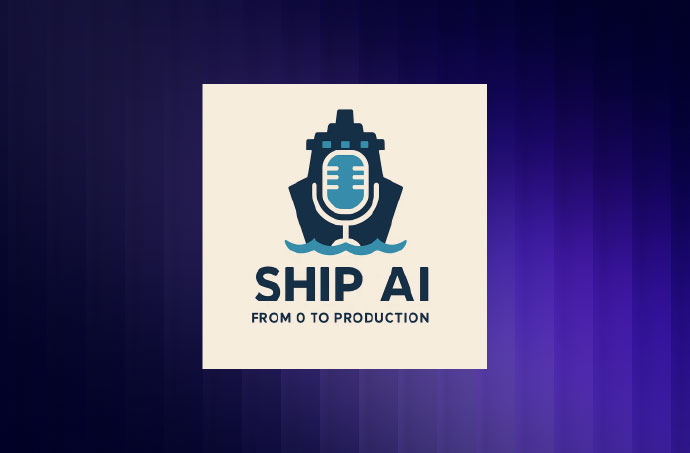 Ship AI podcast logo, From 0 to Production, with a ship and microphone icon