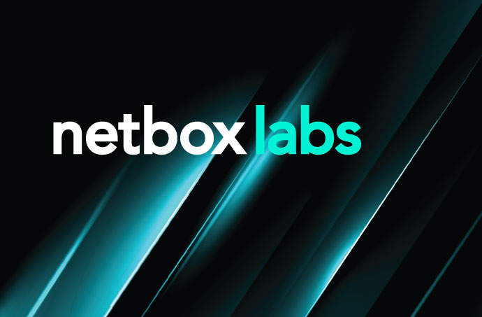 NetBox Labs logo on a dark diagonal-striped background