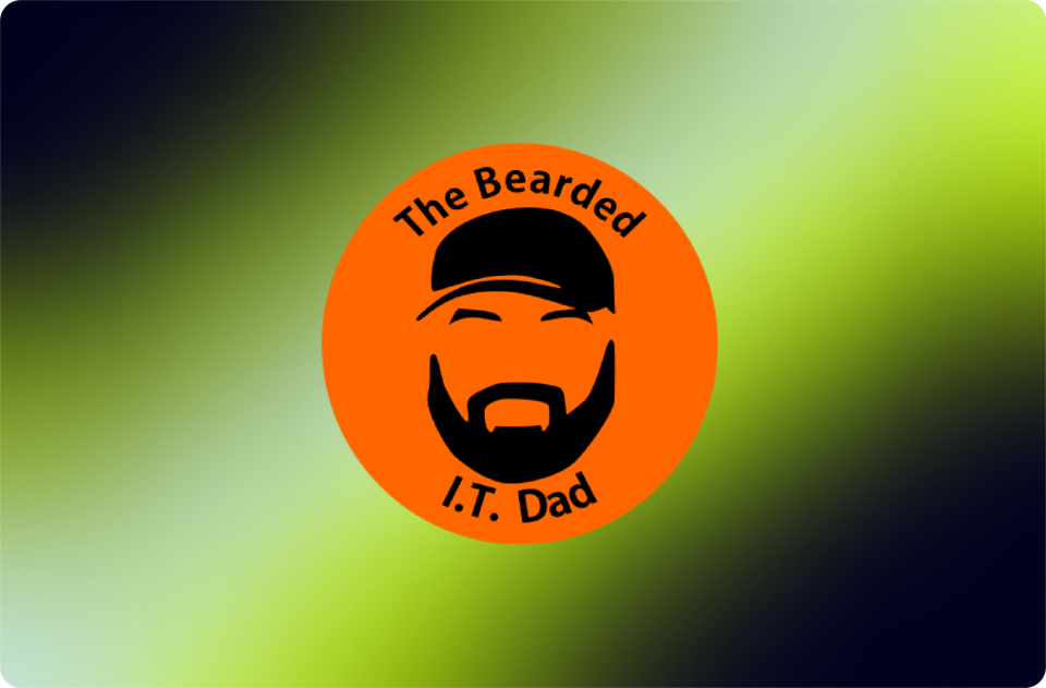 The Bearded I.T. Dad podcast logo featuring a bearded man wearing a cap